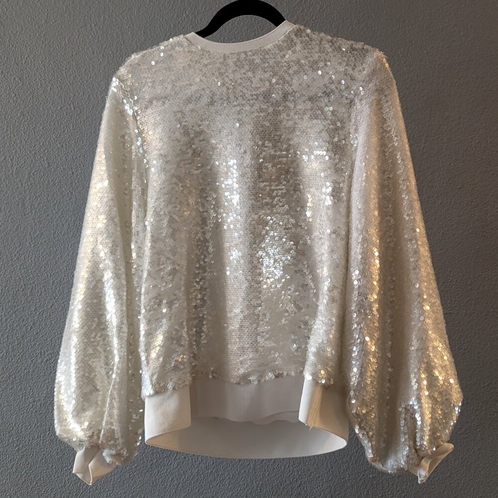 Ted Baker Ivory Leipa Sequin Sweatshirt Sz 4